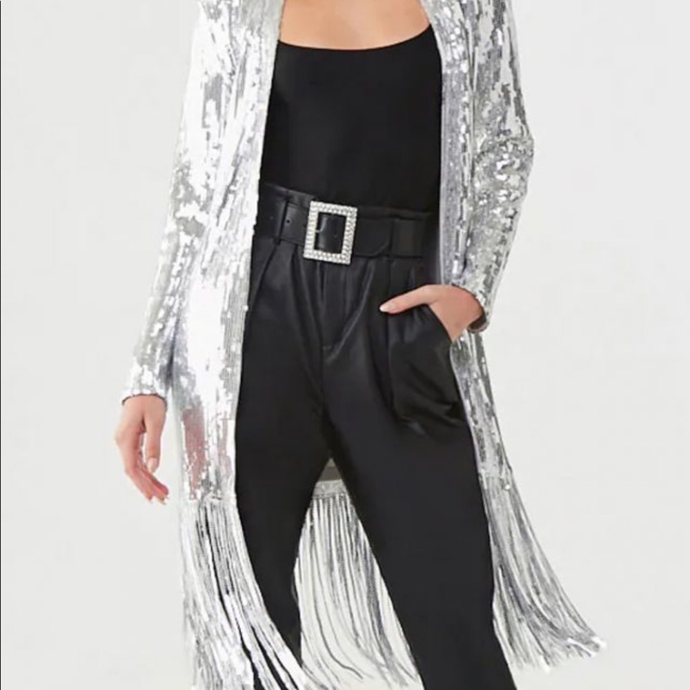 Silver Sequence fringe duster
